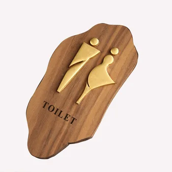 1 buc Moda Instrucțiuni Semn Publice Prompt Toaletă Semnalizare Toaletă Autocolant de Perete Home Decor din Lemn Creative