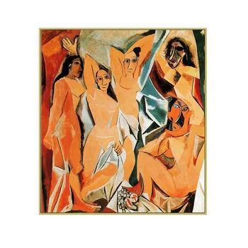 Pictate manual reproducere de înaltă calitate a fetelor de la Avignon de către Pablo Picasso arta de perete moderne abstracte decor acasă panza