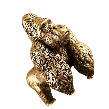 Cupru Gorilla Statui Vintage Din Alama Gorilă Mare Figurine Mici Cimpanzeu Gradina Statui Peisaj Ornament Ceai Animale De Companie Decor