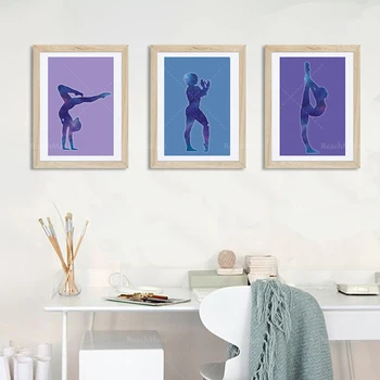 Sală de fitness poster fata de camera de decorare fata sport poster galaxy model gimnastica cadou de panza de imprimare
