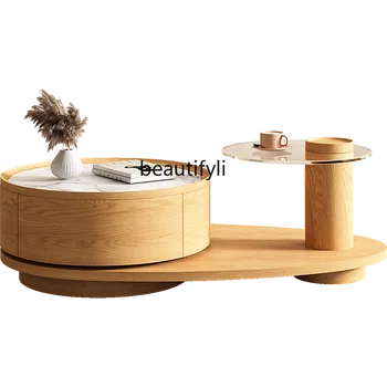 zqJapanese Stil din Lemn Masiv de Cafea, Masa de sufragerie de Acasă Apartament Mic Nordic Jurnal de Masă de Ceai Creative Placă de Piatră de Masă de Ceai