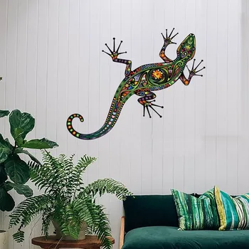 Creative Reptile Gecko Autocolant De Perete Camera De Zi Canapea Decor Decor De Perete Estetice Murală Autoadezive, Imagini De Fundal