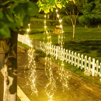 Thrisdar 600 LED-uri Solare Ramură de Viță de vie de Lumină Plug din Sârmă de Cupru Zână Șir Lumina Solară Firefly Grămadă de Lumină pentru Garden Party Decor